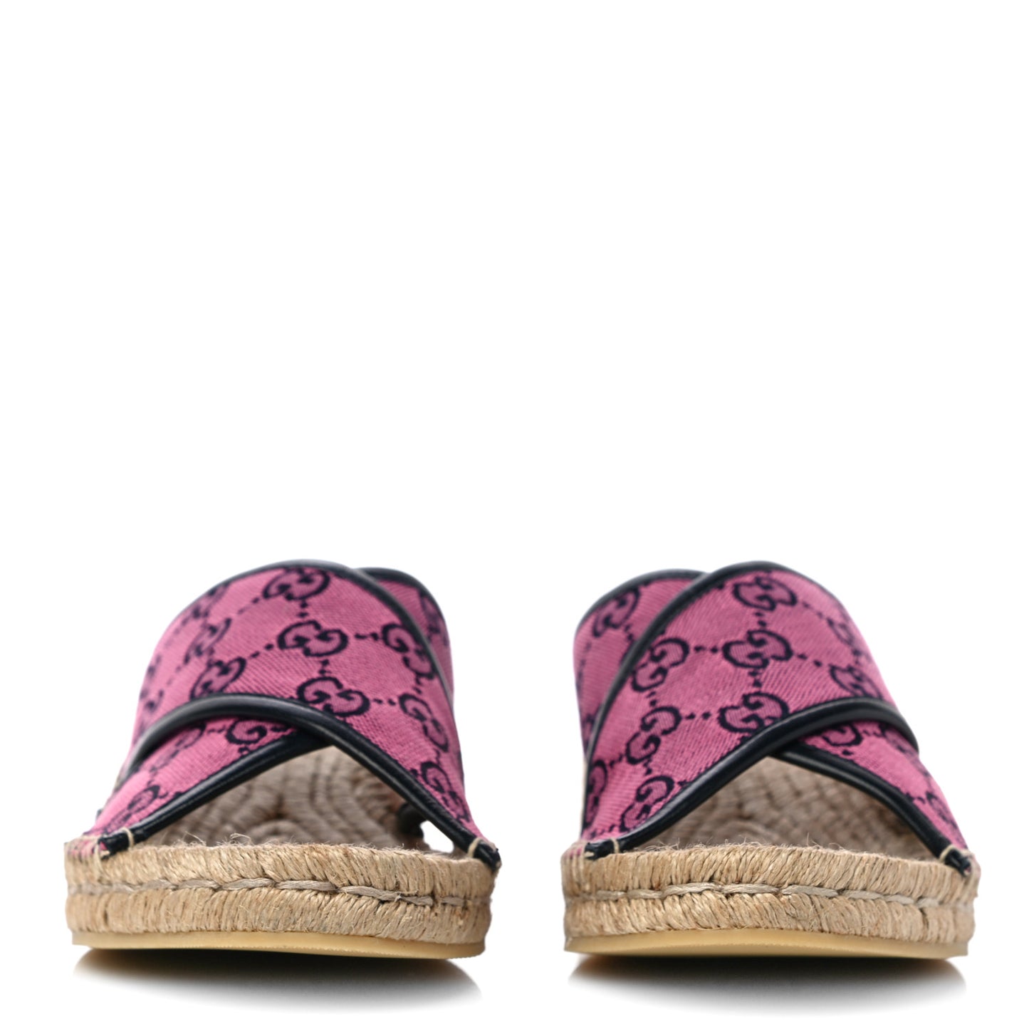 Monogram Multicolor Criss Cross Espadrille Sandals 41 Pink Blue