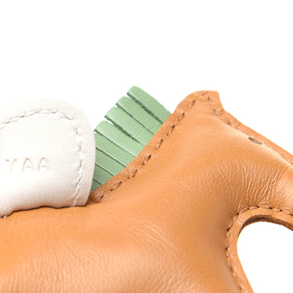 Hermes Milo Lambskin Grigri Rodeo Horse Bag Charm PM Sesame Vert Criquet Craie 4 of 5