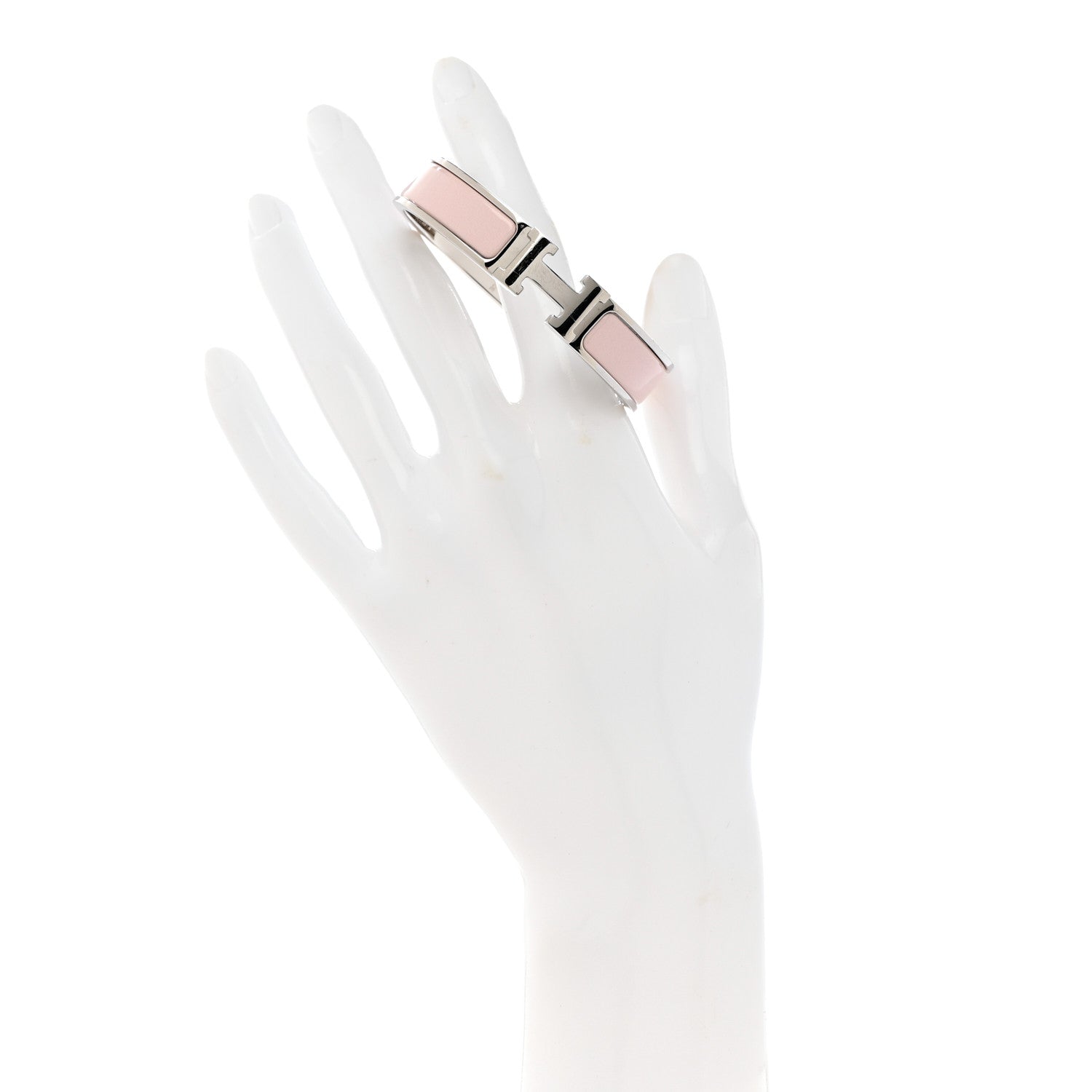 Hermes Enamel Narrow Clic Clac H Bracelet PM Rose Candeur 2 of 4