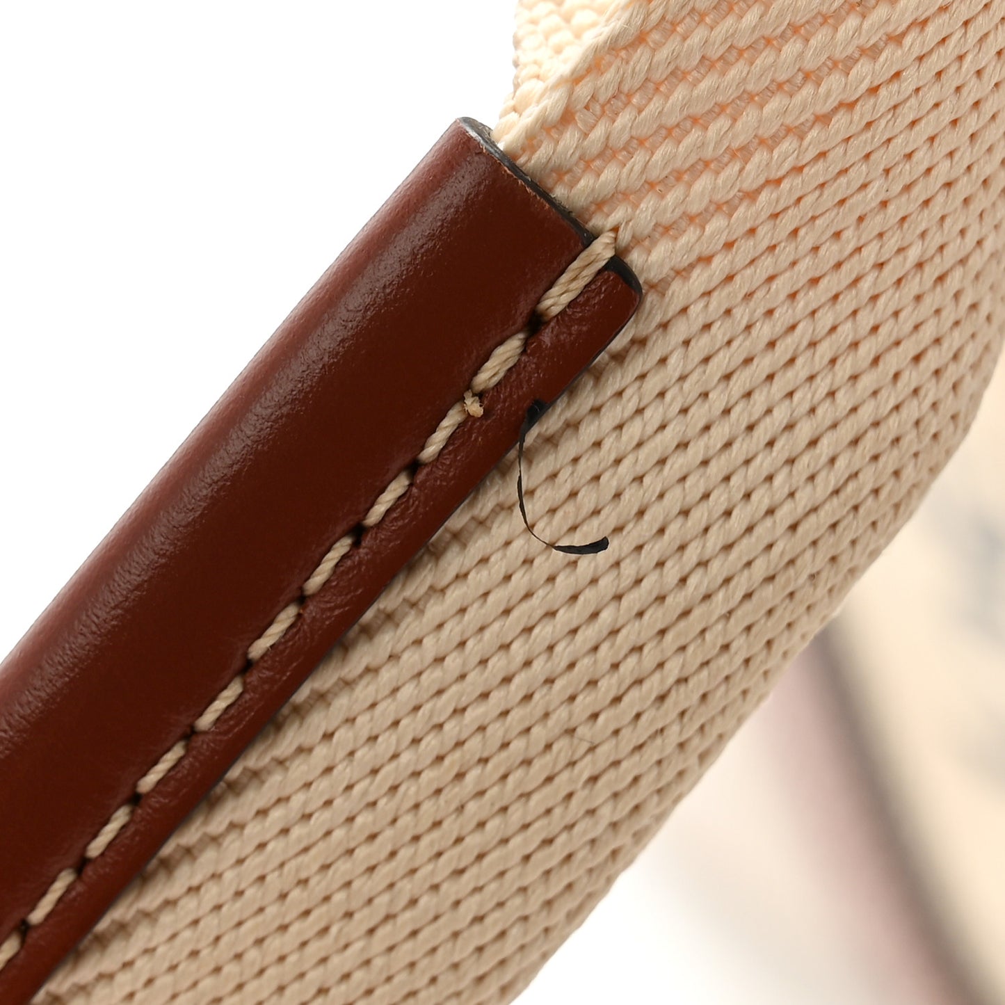 Cotton Calfskin Large Woody Ribbon Tote White Brown