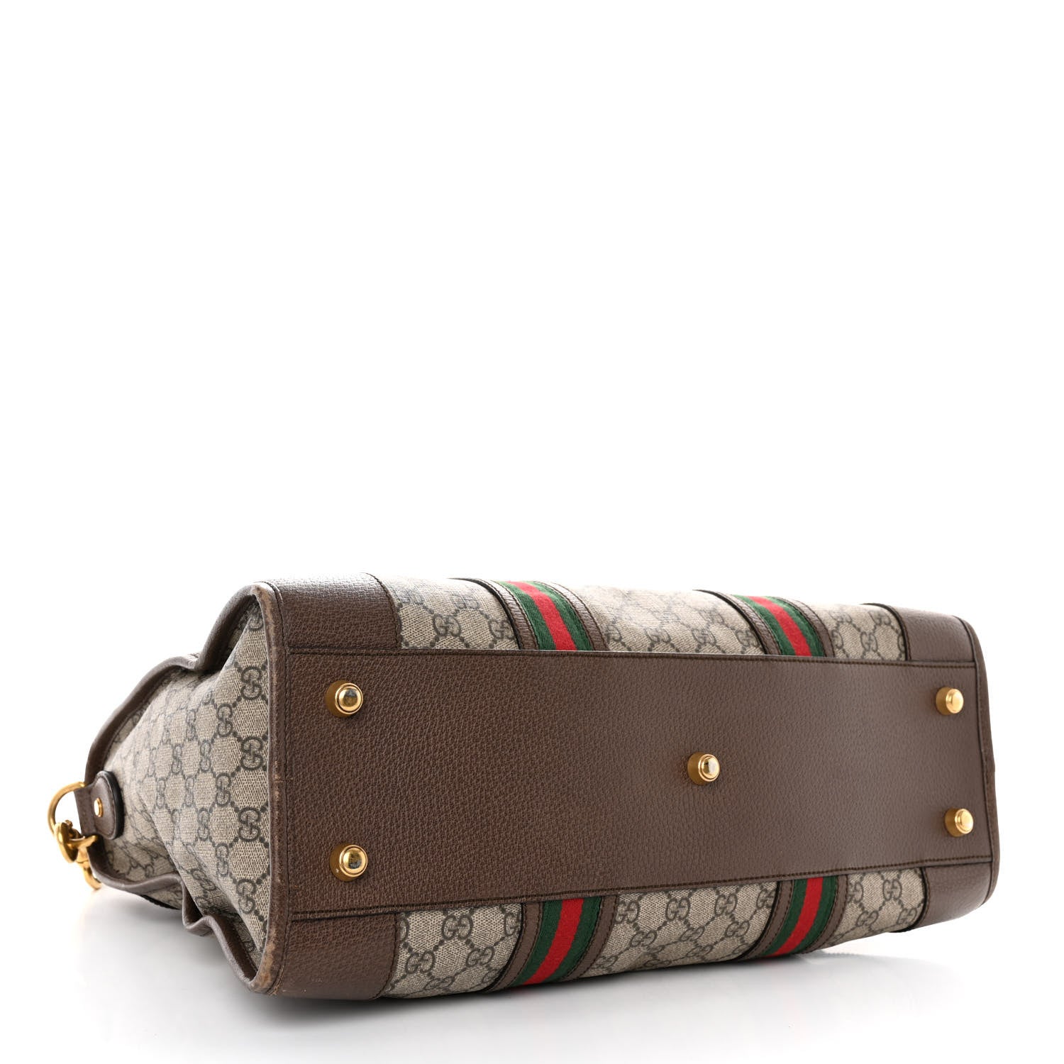 Gucci Soft GG Supreme Monogram Web Large Duffle Bag Beige New Acero Crop 4 of 10