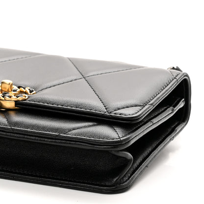 Chanel Lambskin Quilted Chanel 19 Wallet On Chain WOC Black 11 of 12