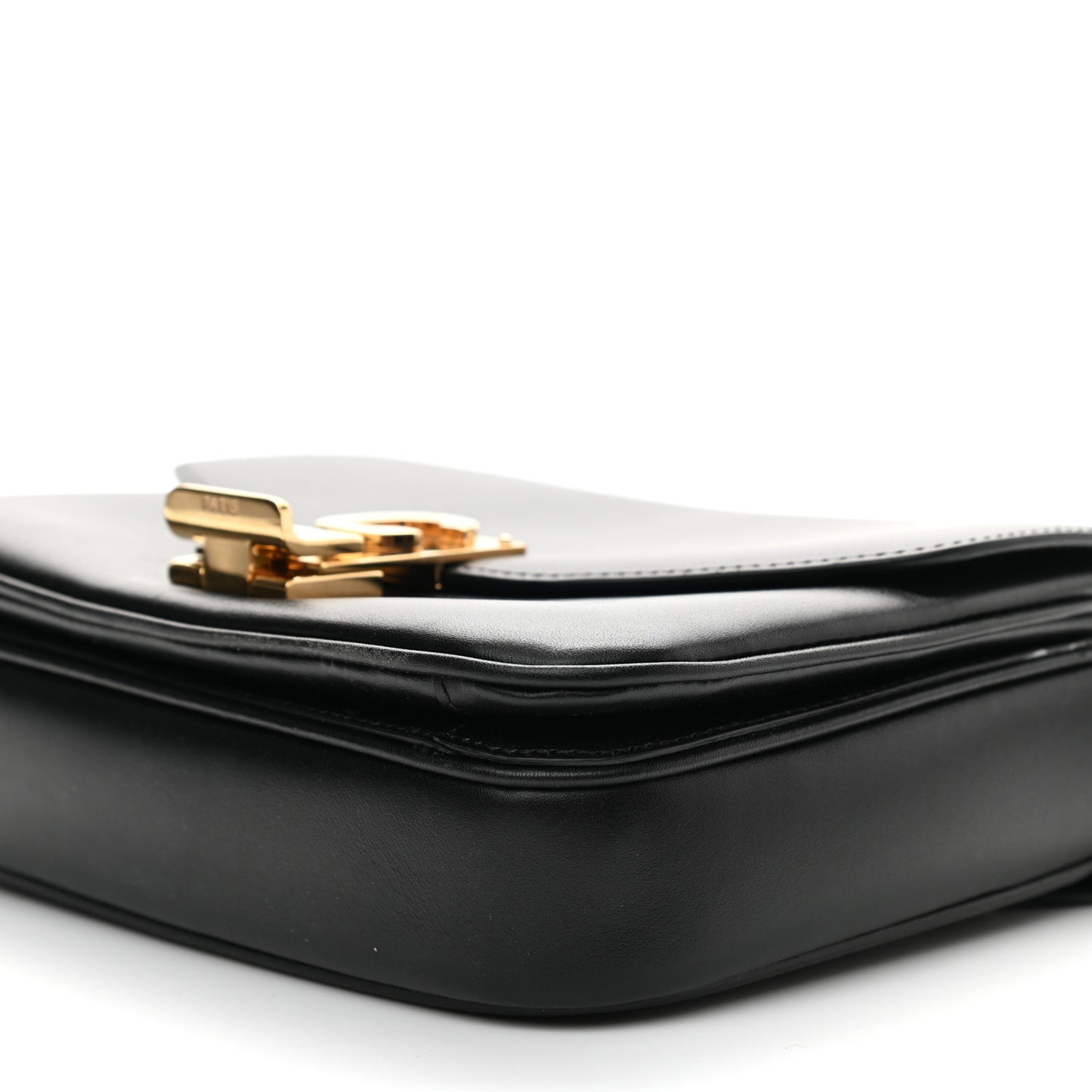 Shiny Calfskin Small C Bag Black