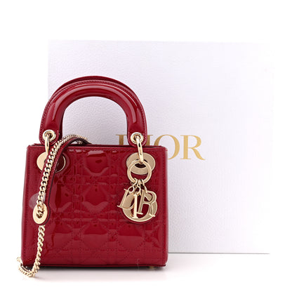 Christian Dior Patent Cannage Mini Lady Dior Red 12 of 12
