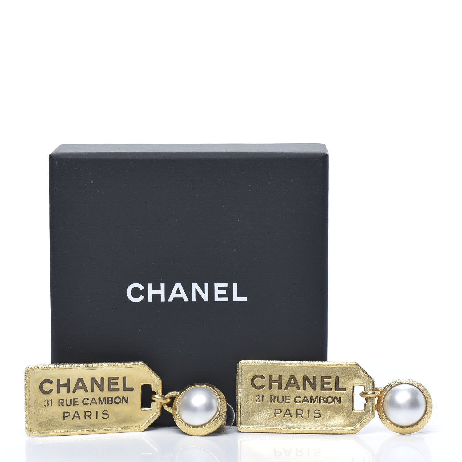 Chanel Pearl CC Tags Drop Earrings Gold 5 of 5