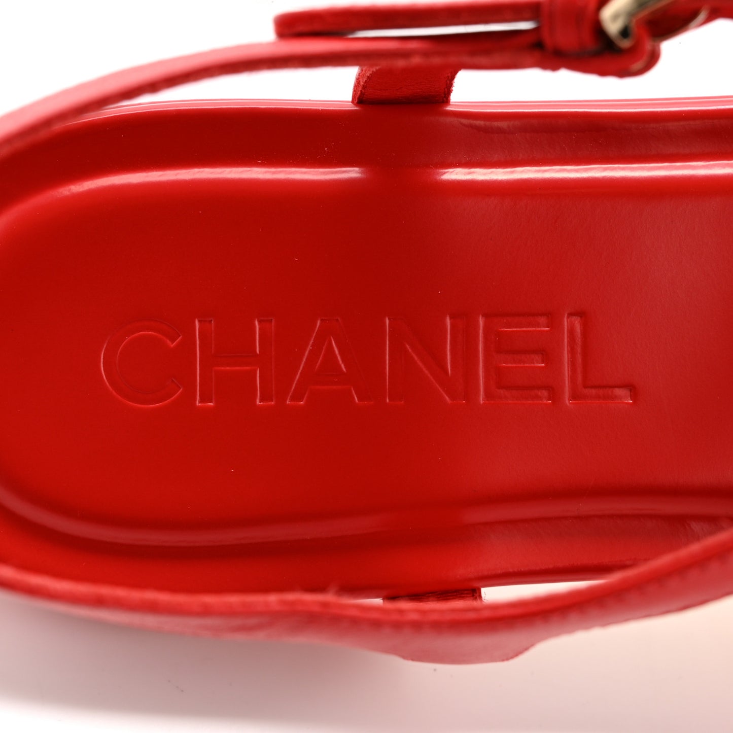 Lambskin Pearl Crystal CC Thong Sandals 39 Red