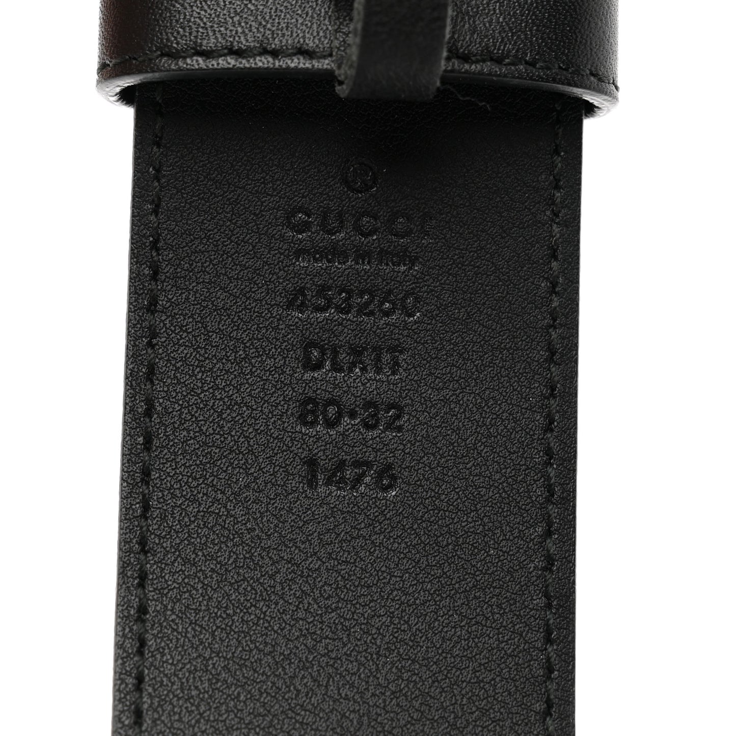 Moon Calfskin Pearl Double G 40mm Belt 80 32 Black Cream
