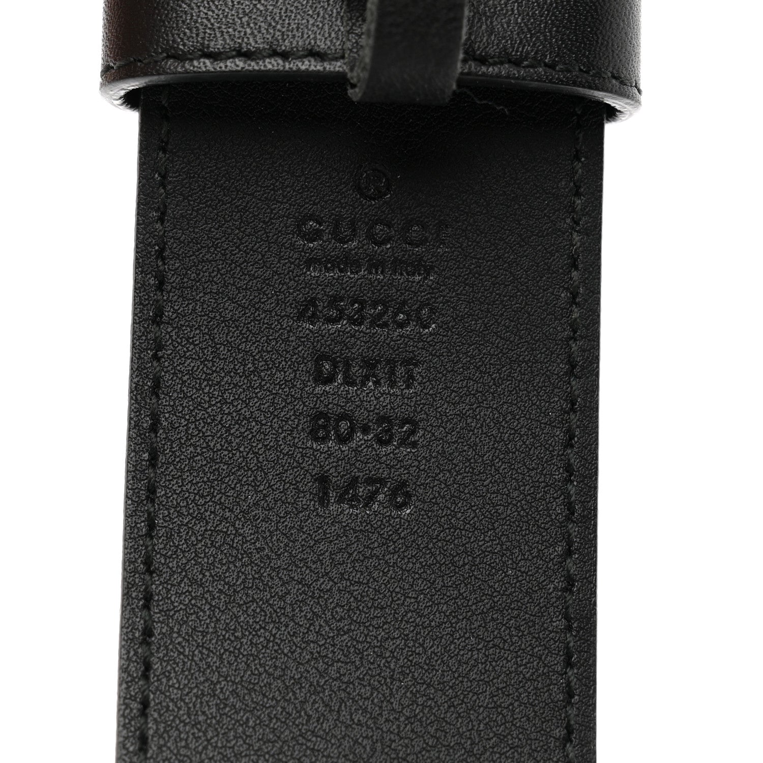 Gucci Moon Calfskin Pearl Double G 40mm Belt 80 32 Black Cream 3 of 4
