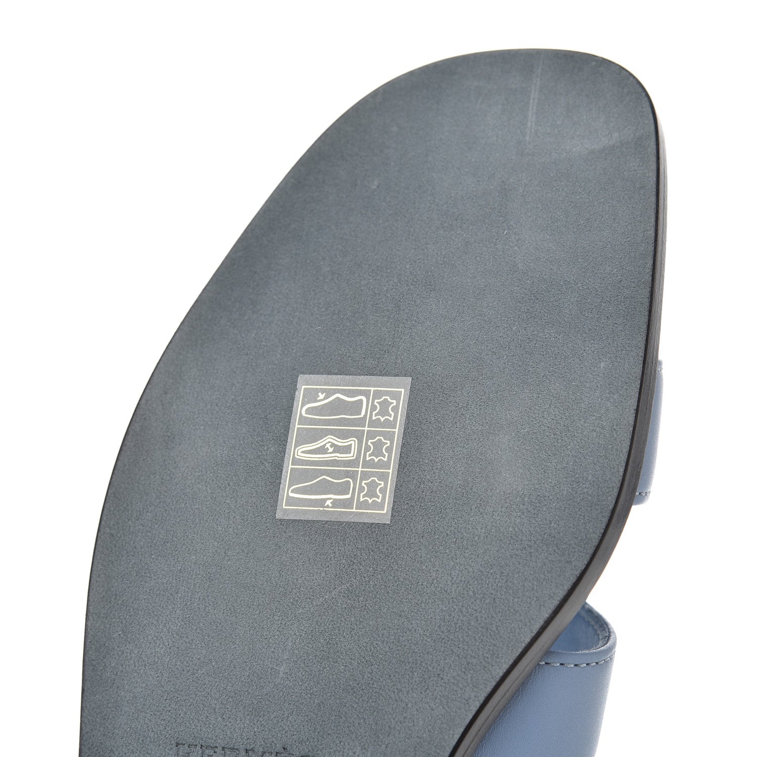 Hermes Box Calfskin Oran Sandals 37.5 Bleu Bleuet 9 of 12