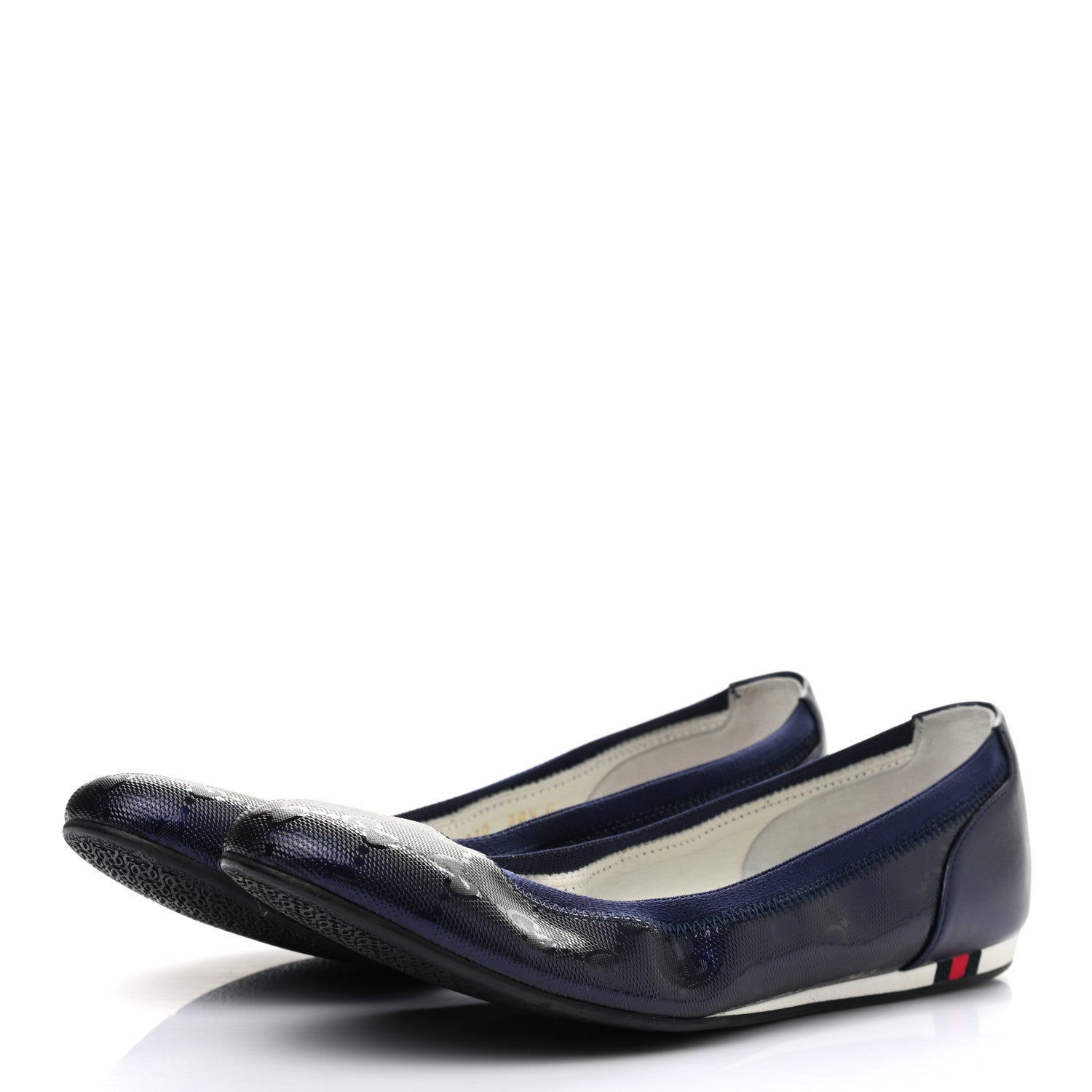 Gucci Imprime Monogram Ballerina Flats 38.5 Blue 3 of 10