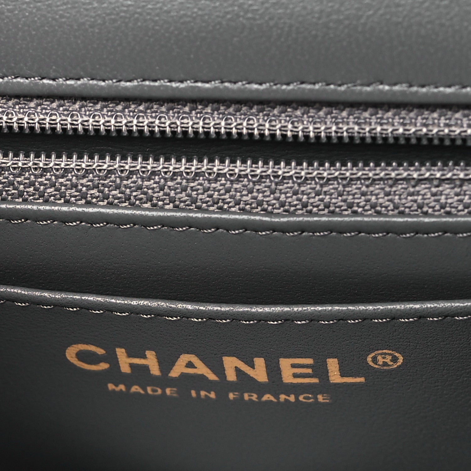 Chanel Lambskin Quilted Mini Rectangular Flap Dark Grey 6 of 10