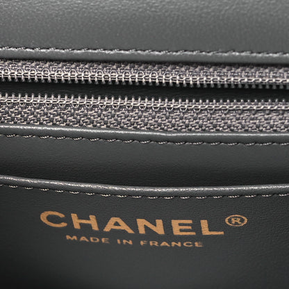 Chanel Lambskin Quilted Mini Rectangular Flap Dark Grey 6 of 10