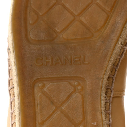 Chanel Lambskin CC Espadrilles 39 Beige Black 7 of 9