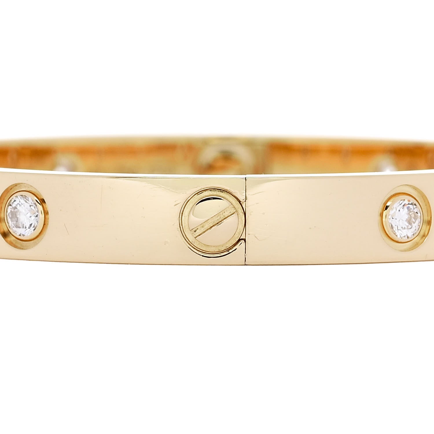 Cartier 18K Yellow Gold 10 Diamond LOVE Bracelet 16 4 of 8