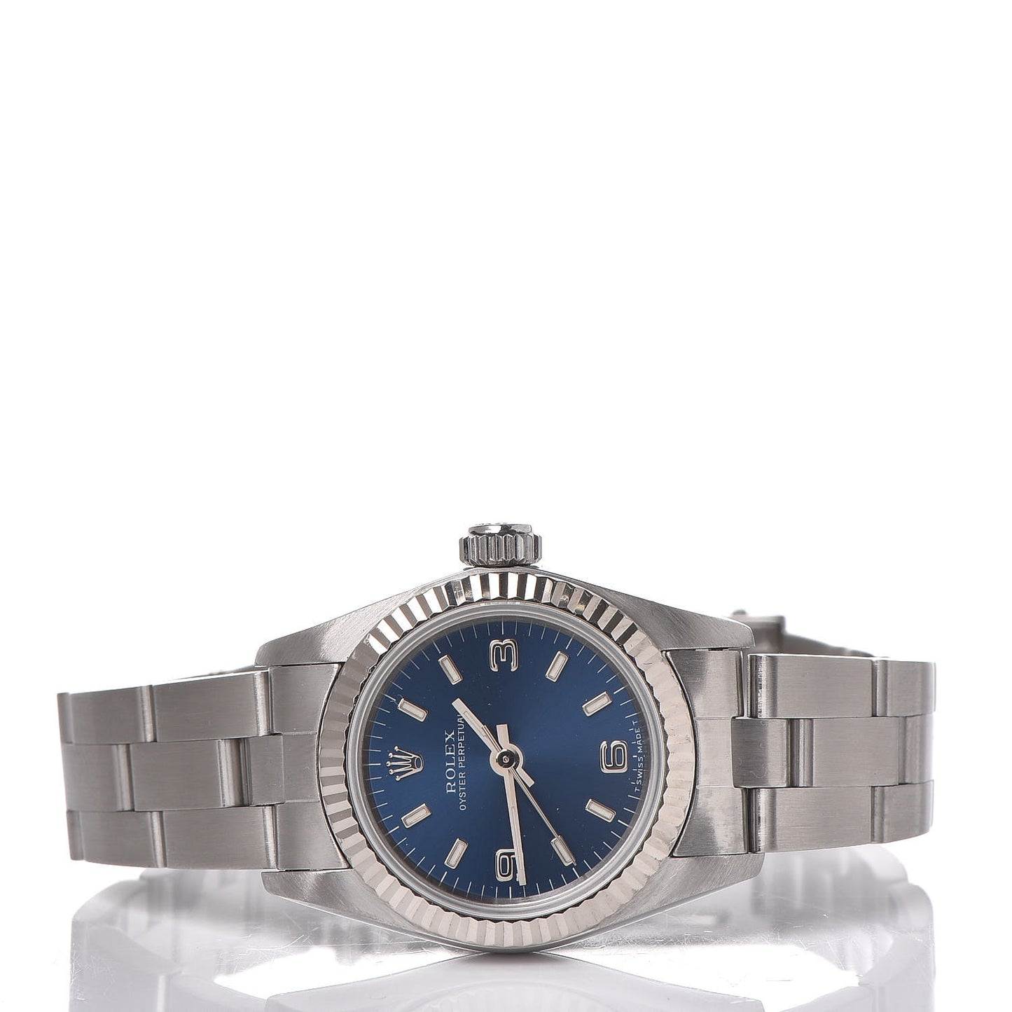 Stainless Steel 25mm Oyster Perpetual Watch Blue 67194