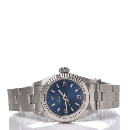 Rolex Stainless Steel 25mm Oyster Perpetual Watch Blue 67194 3 of 7