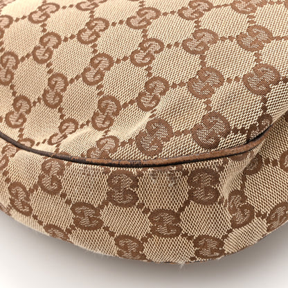 Gucci Monogram Web Medium Half Moon Hobo Dark Brown 15 of 18