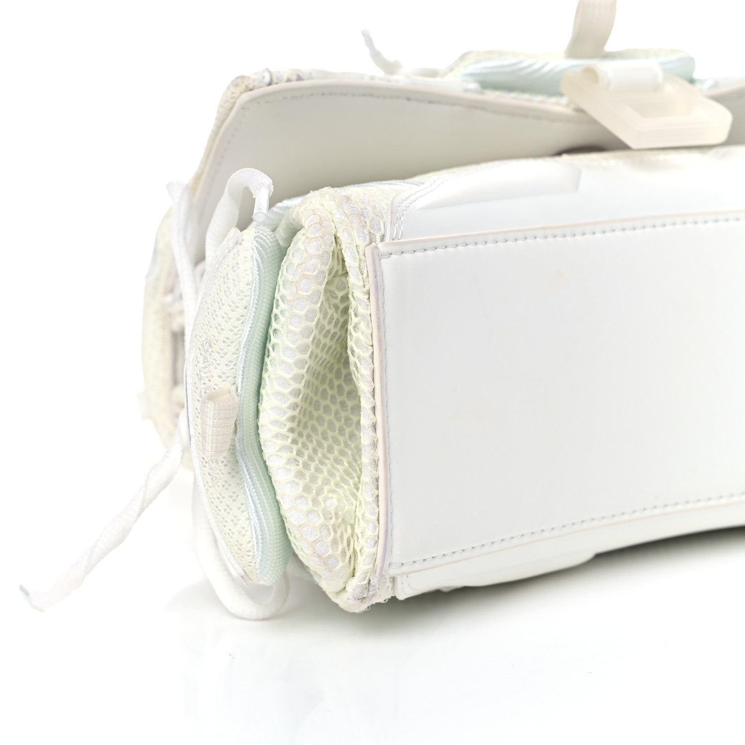 Balenciaga Faux Calfskin Fabric Glow In The Dark Small Sneakerhead Top Handle Bag White 8 of 12