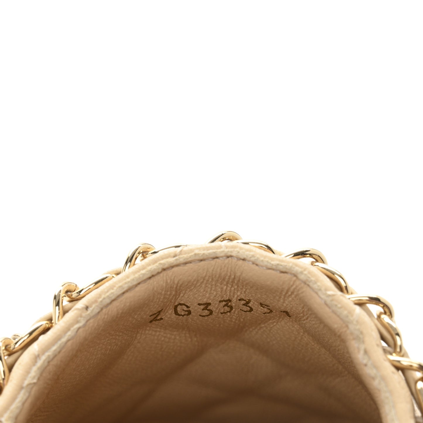 Lambskin Grosgrain Quilted CC Chain Espadrilles 35 Beige Black