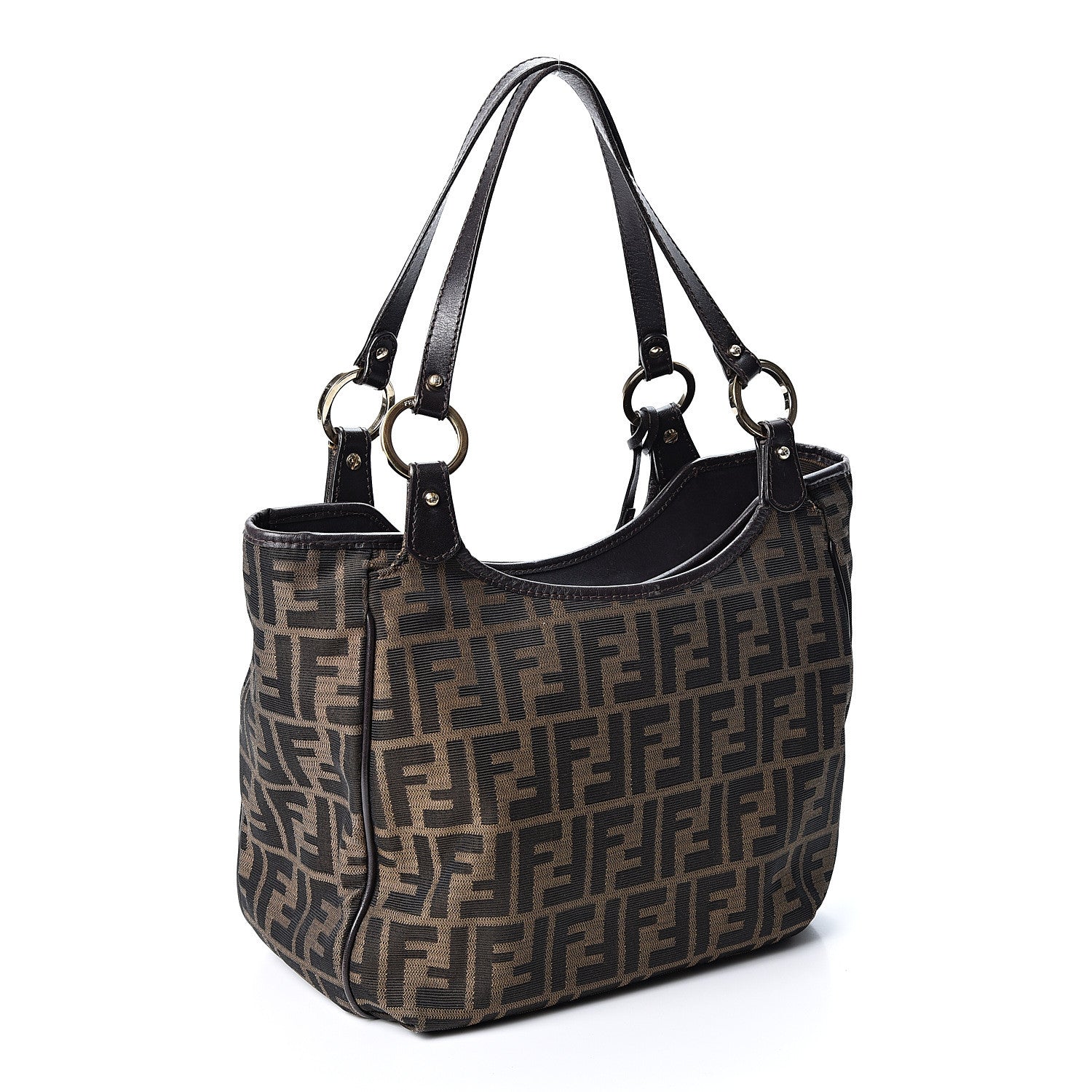 Fendi Zucca Small Chef Shopping Tote Tobacco Moro 2 of 14