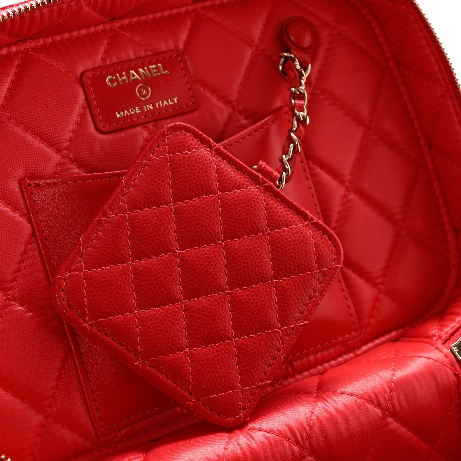 Chanel Caviar Quilted Large Vanity Pouch Red 9 of 12