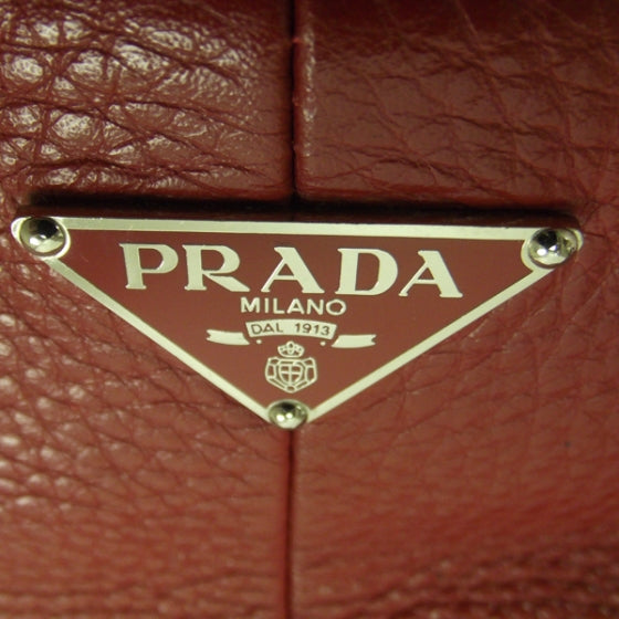 Prada Vitello Daino Shoulder Bag Rosso 10 of 12