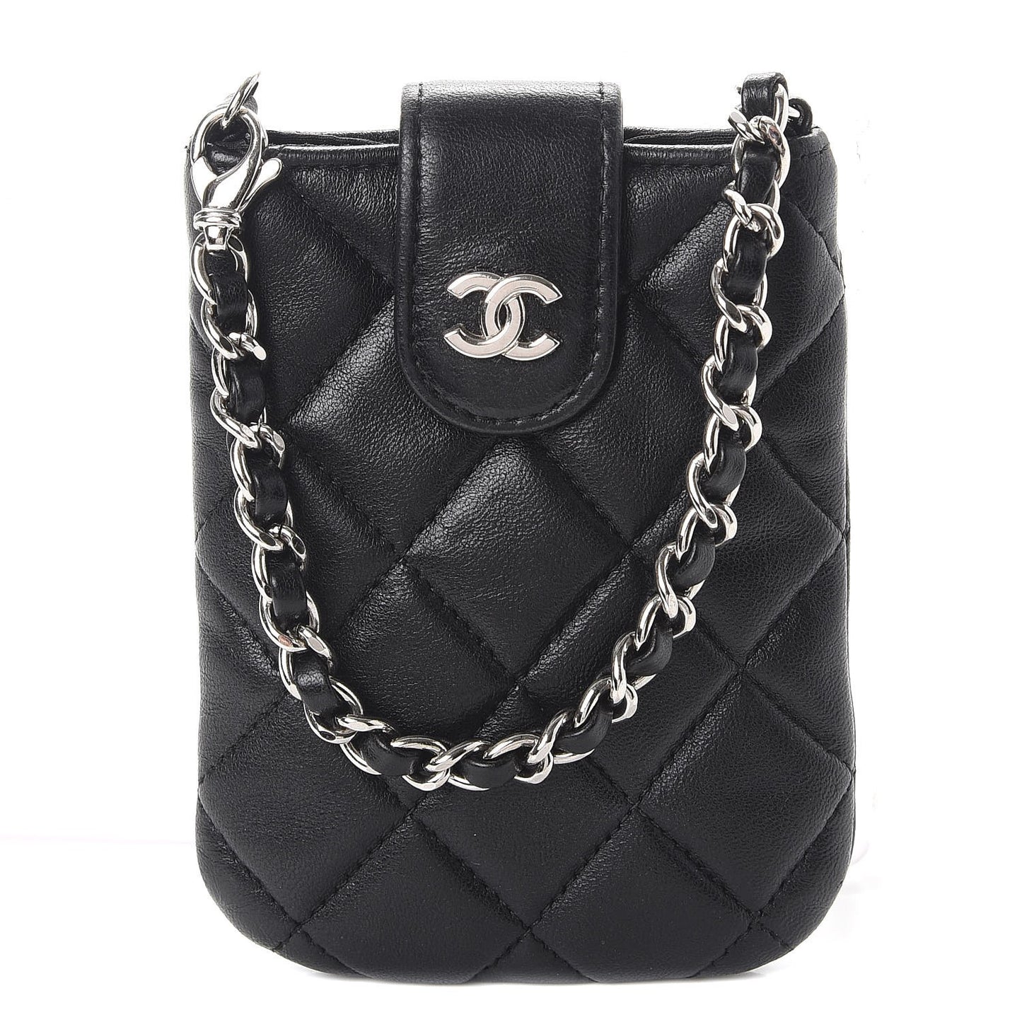 Lambskin Quilted Phone Case Black