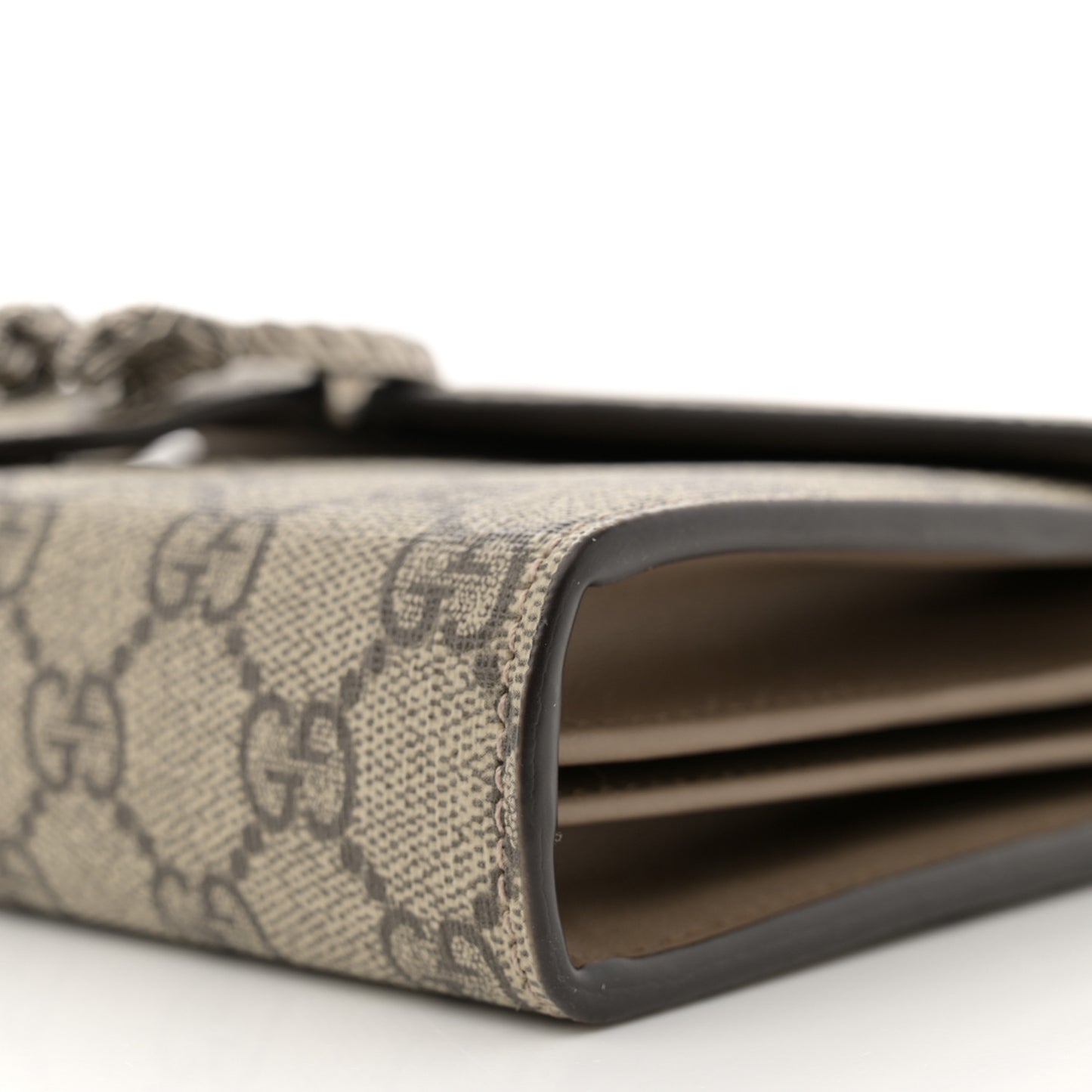 GG Supreme Monogram Mini Dionysus Chain Wallet Beige Taupe