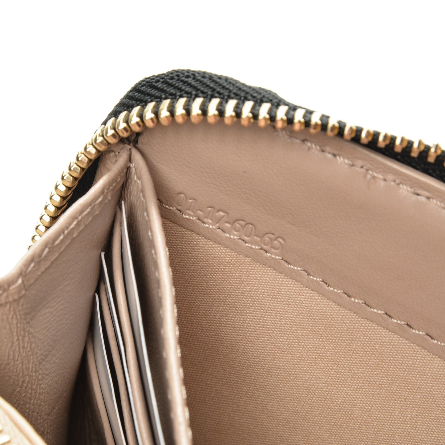 Grained Calfskin Marcie Long Zip Around Wallet Black