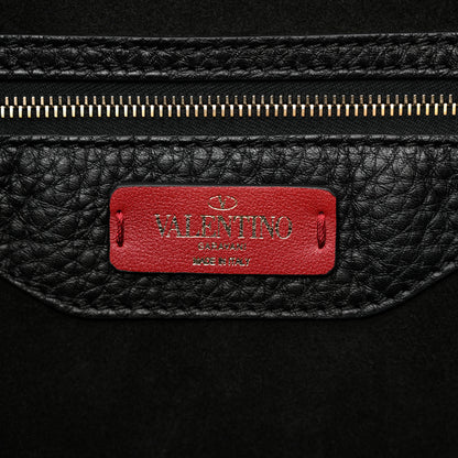 Valentino Garavani Grained Calfskin Rockstud Shoulder Tote Black 6 of 10