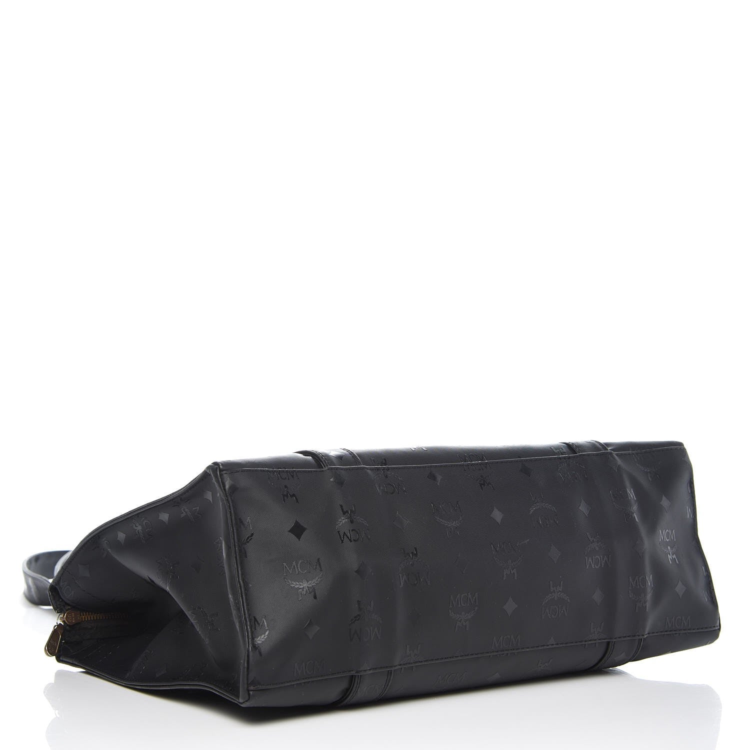 MCM Monogram Coated Canvas Tote Bag Black 4 of 7