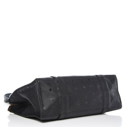 MCM Monogram Coated Canvas Tote Bag Black 4 of 7