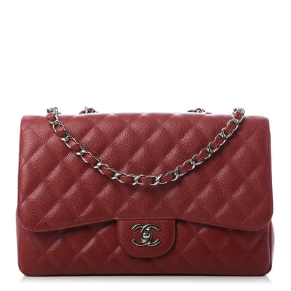 Chanel Caviar Quilted Jumbo Single Flap Red 1 of 10