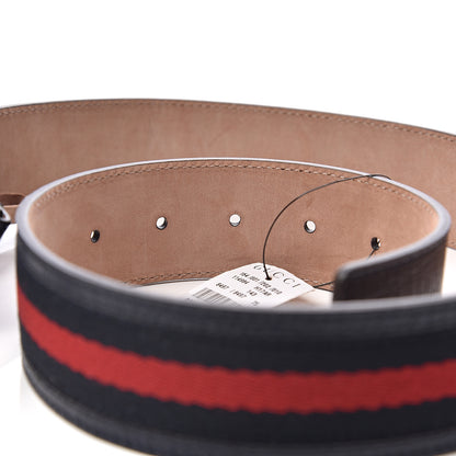 Gucci Calfskin Web Interlocking G Belt 75 30 Navy 5 of 5