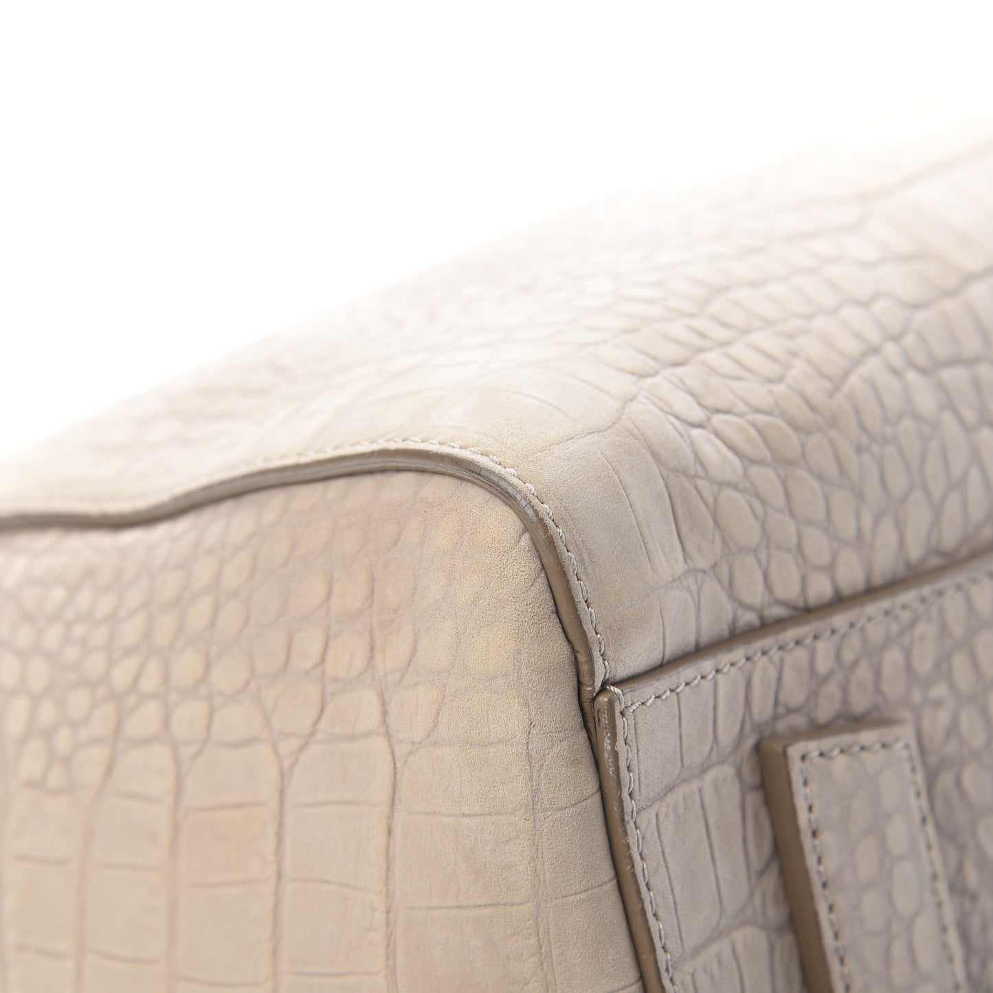 Nubuck Crocodile Embossed Medium Antigona Beige