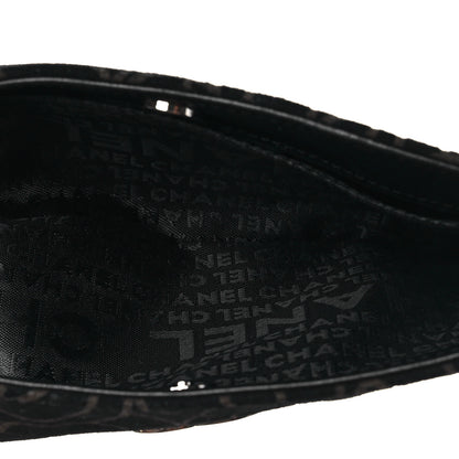 Chanel Suede Camellia Embossed Clutch Bag Black 4 of 7