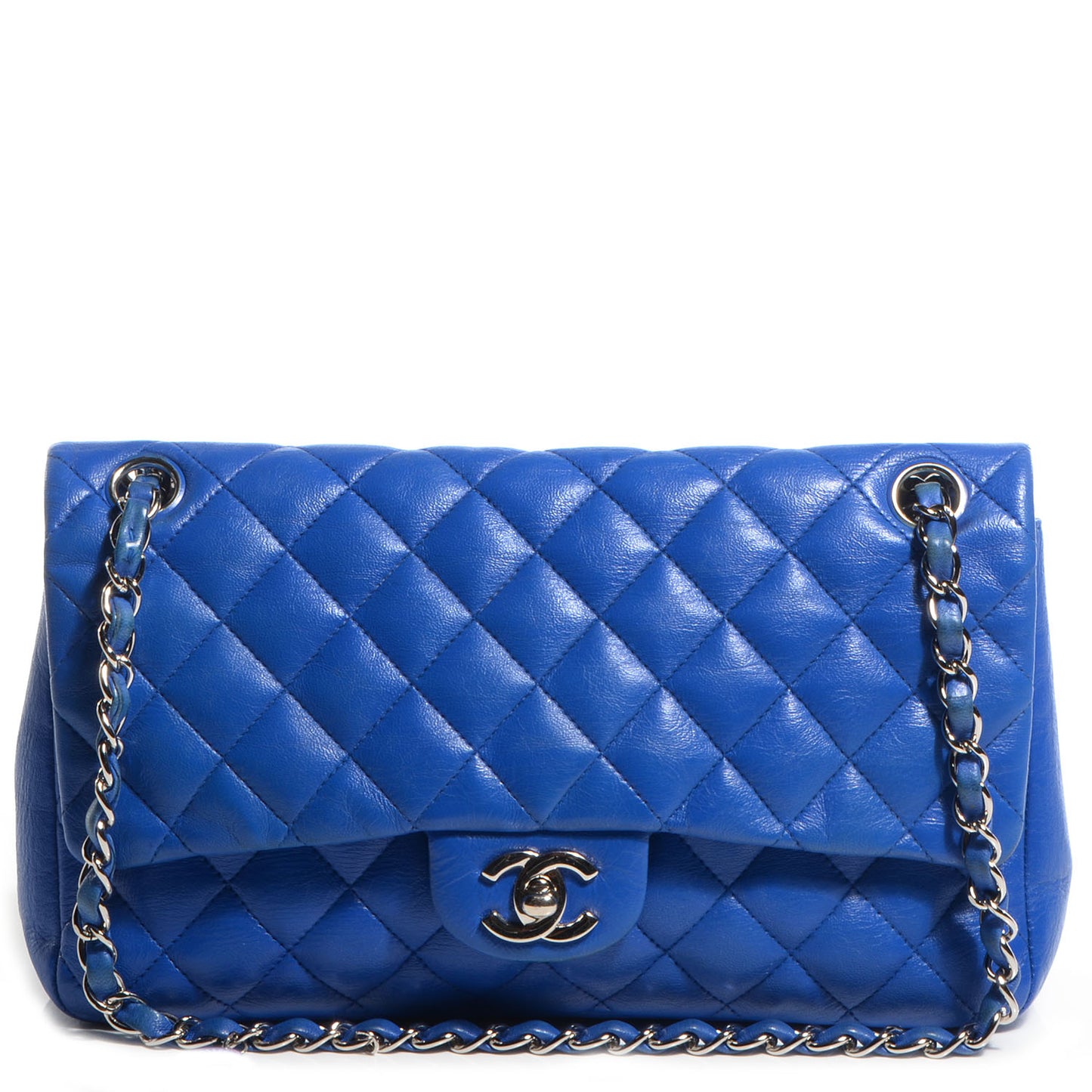 Lambskin Ladybug Medium Single Flap Dark Blue