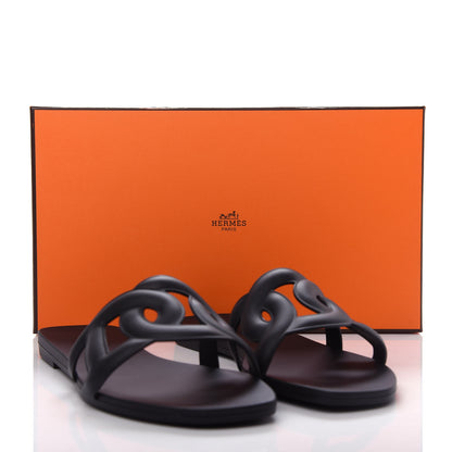 Hermes Rubber Aloha Sandals 37 Black 11 of 11
