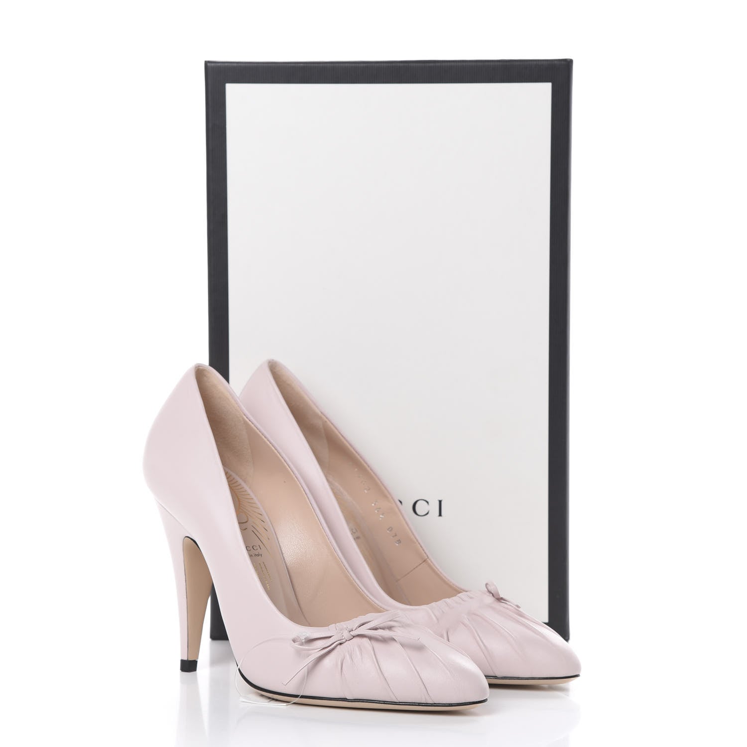 Gucci Nappa Bow High Heel Pumps 36.5 Light Powder Pink 9 of 9