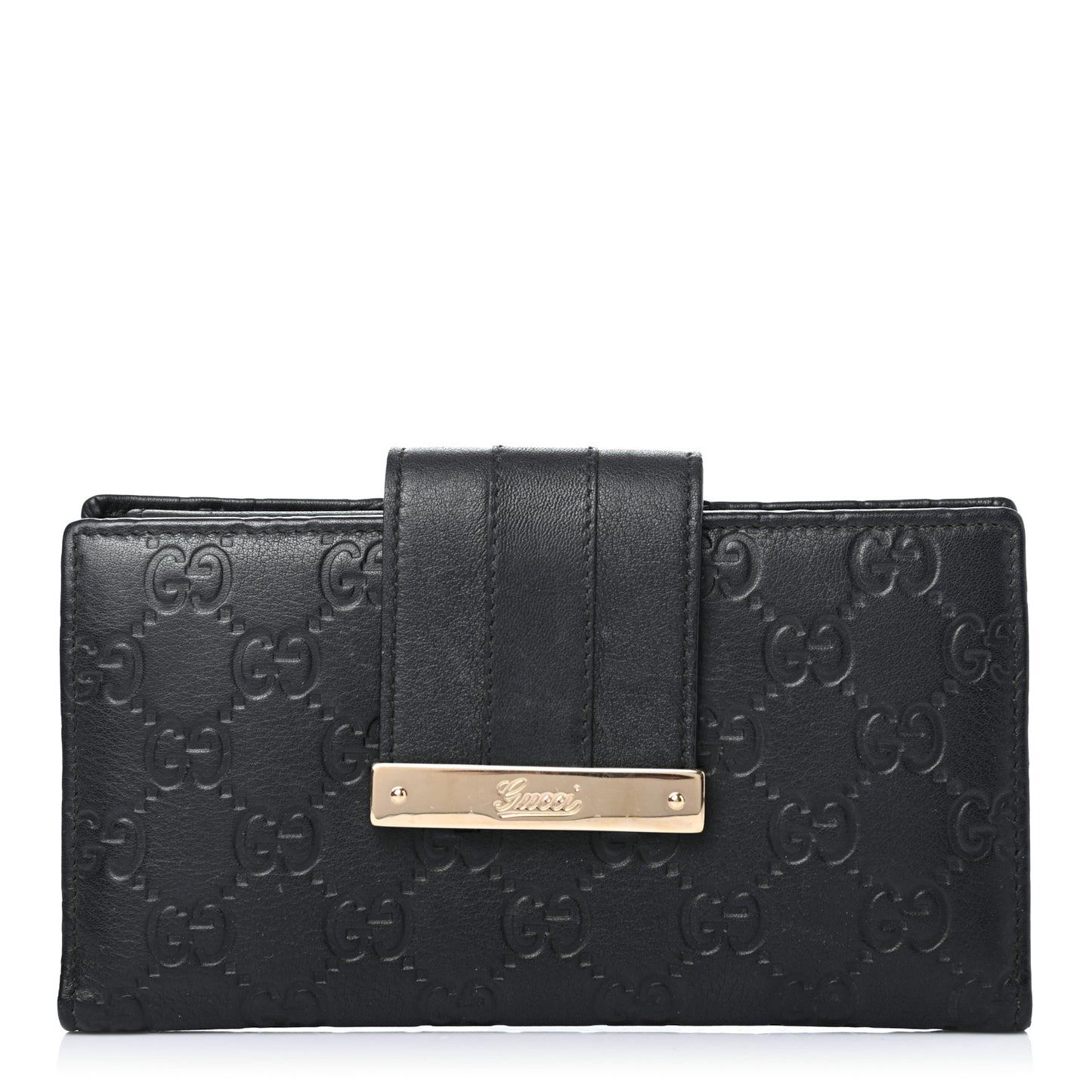 Guccissima Ladies Web Long Wallet Black