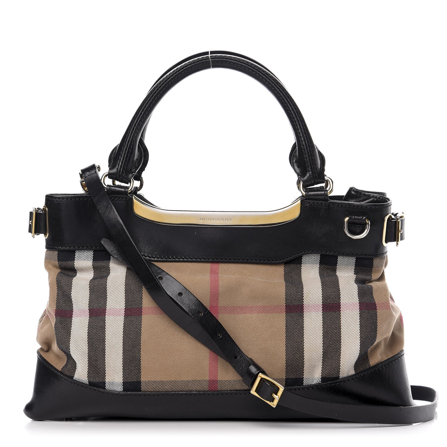 Burberry Canvas House Check Tote Black 1 of 13