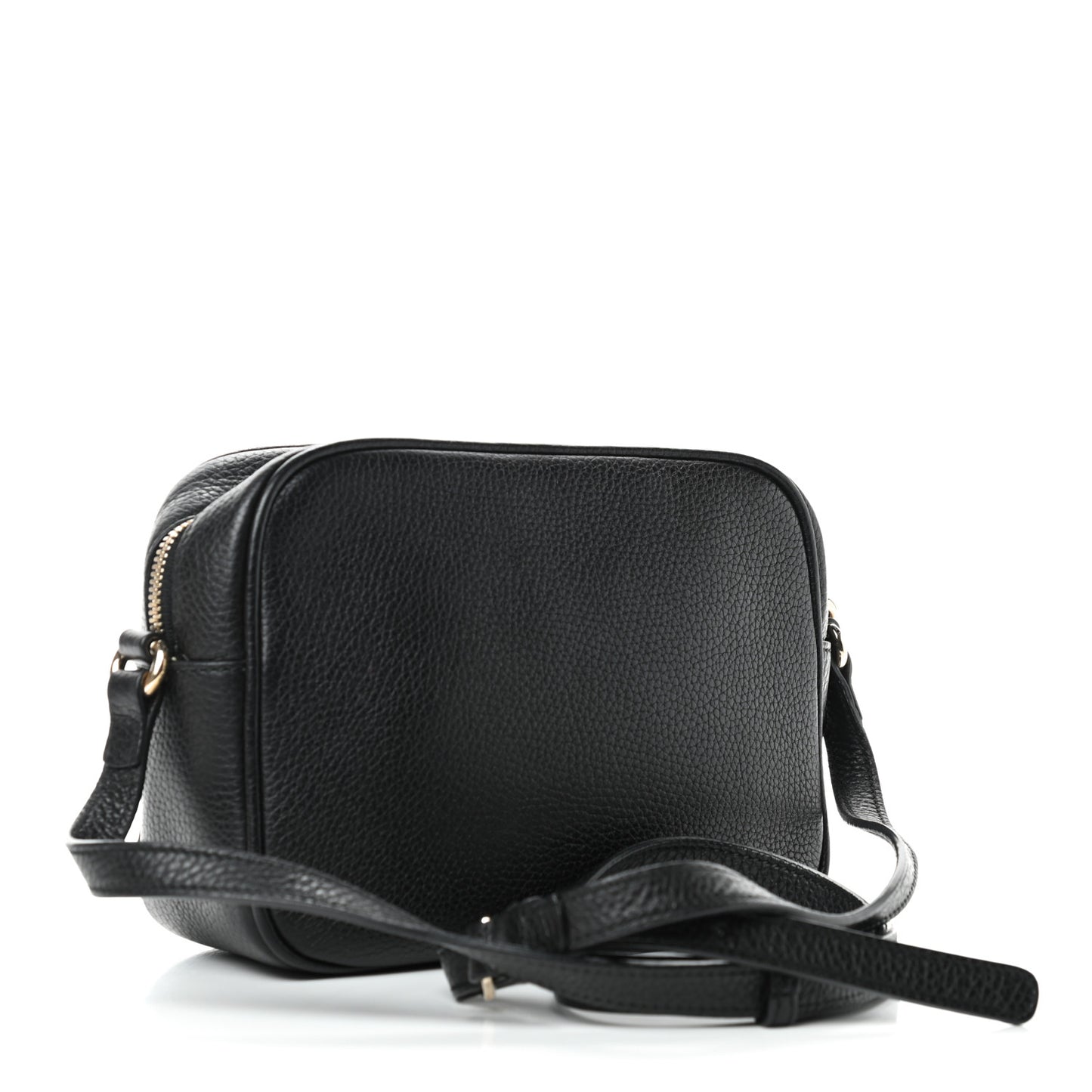 Pebbled Calfskin Small Soho Disco Bag Black