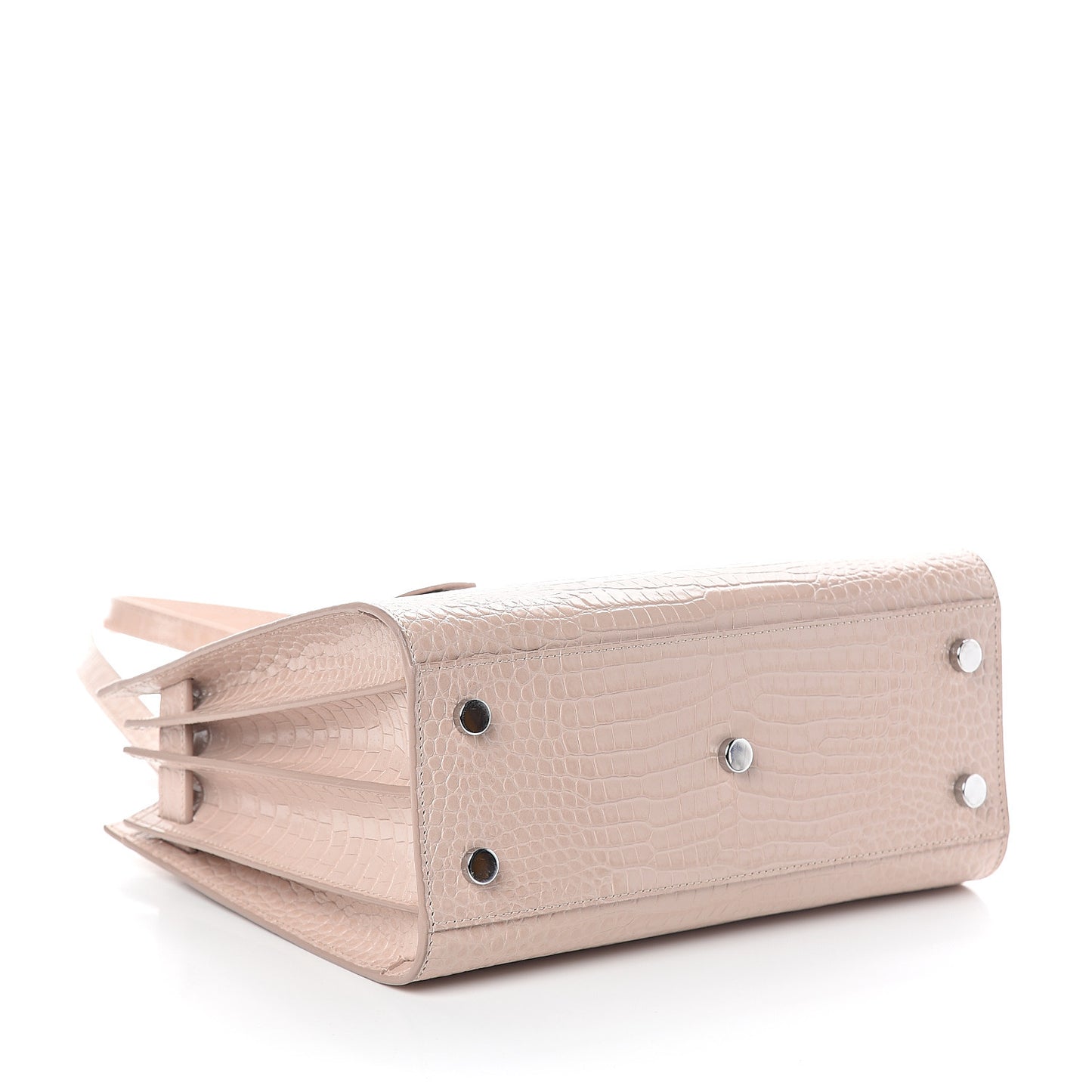 Calfskin Crocodile Embossed Baby Sac De Jour Rose Antic