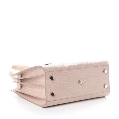 Saint Laurent Calfskin Crocodile Embossed Baby Sac De Jour Rose Antic 4 of 10