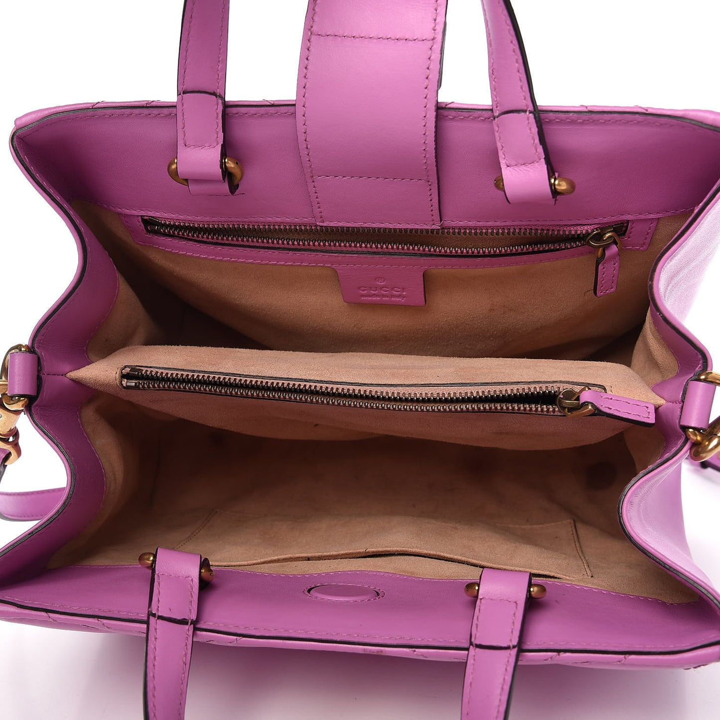 Calfskin Matelasse Small GG Marmont Tote Candy Mousse