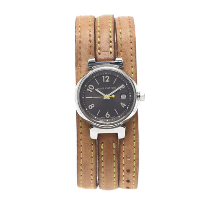 Louis Vuitton Stainless Steel Vachetta 28mm Tambour Triple Wrap Quartz Watch Brown 1 of 4