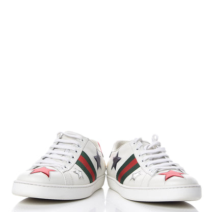 Gucci Calfskin Ayers Web Star Embroidered Womens Ace Sneakers 38 White Multi 6 of 14