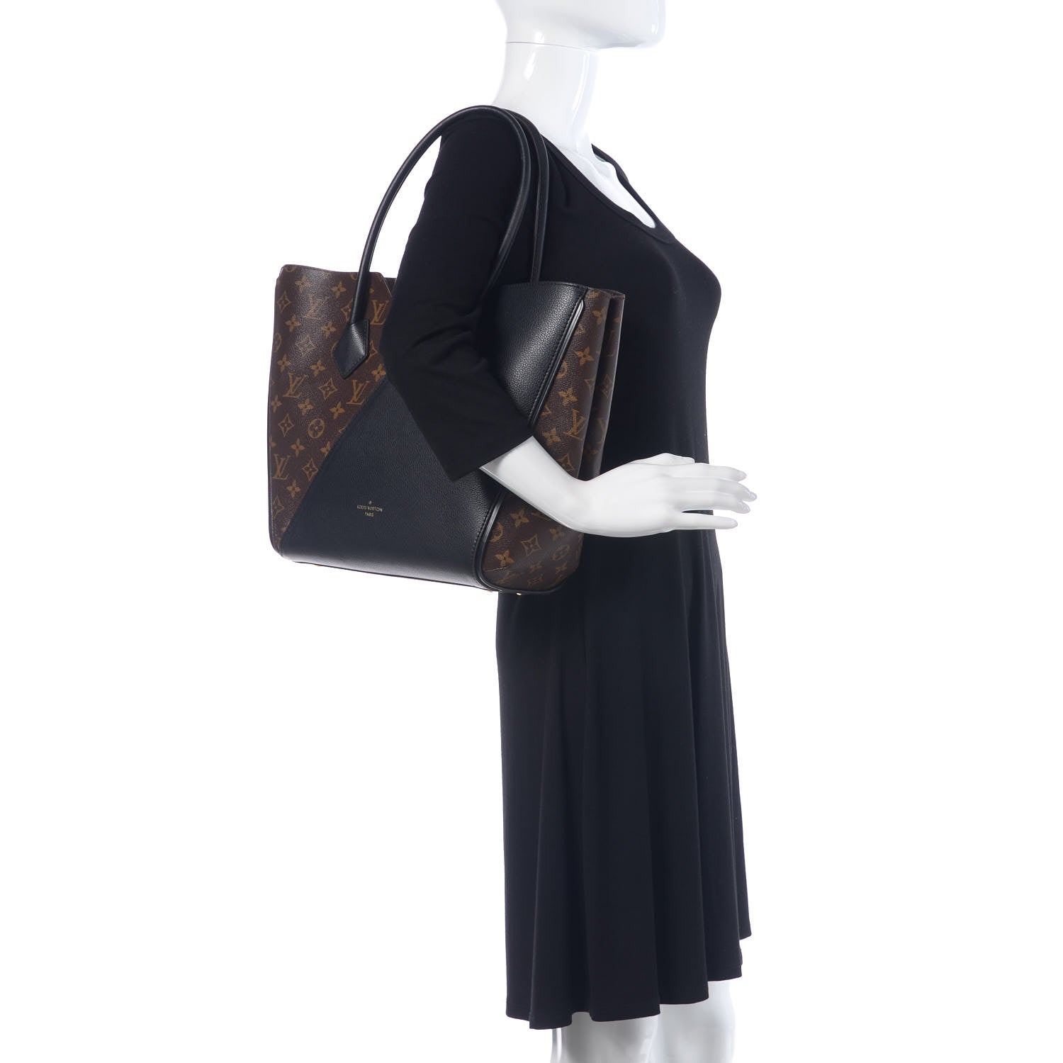 Louis Vuitton Calfskin Monogram Kimono Tote Black 2 of 10