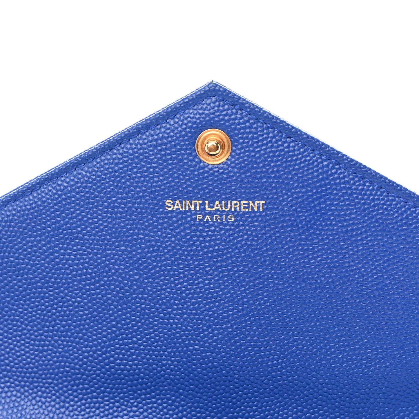 Grain De Poudre Matelasse Chevron Monogram Envelope Chain Wallet Blue Majorelle