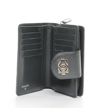 Chanel Lambskin Quilted Boy Large Zip Pocket Wallet Dark Grey 5 of 8